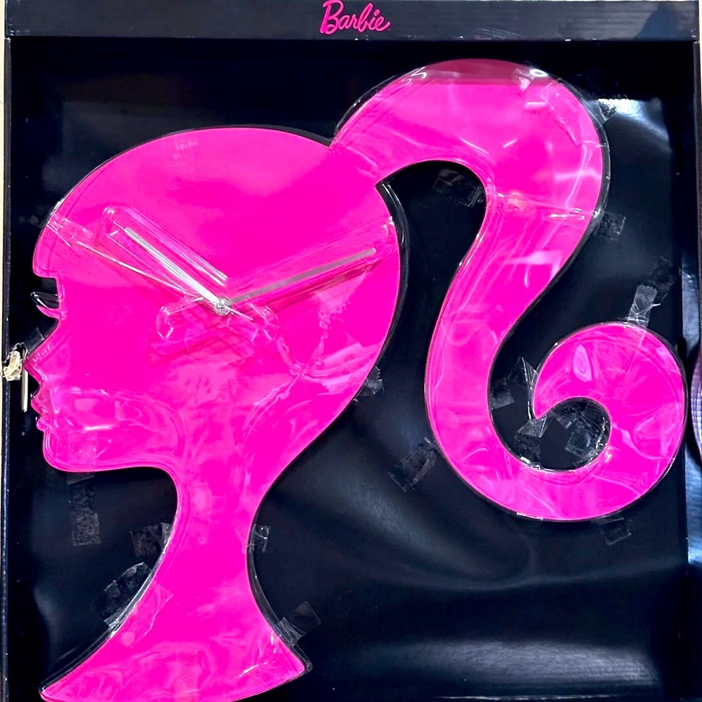 COPY - New- Large 19”inch Hot Pink Barbie  Head - Wall Clock